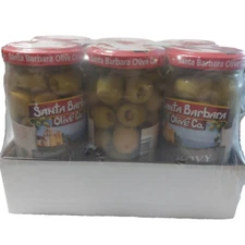 Santa Barbara Anchovy Stuffed Olives 5 Ounce Jars  (Pack of 6)