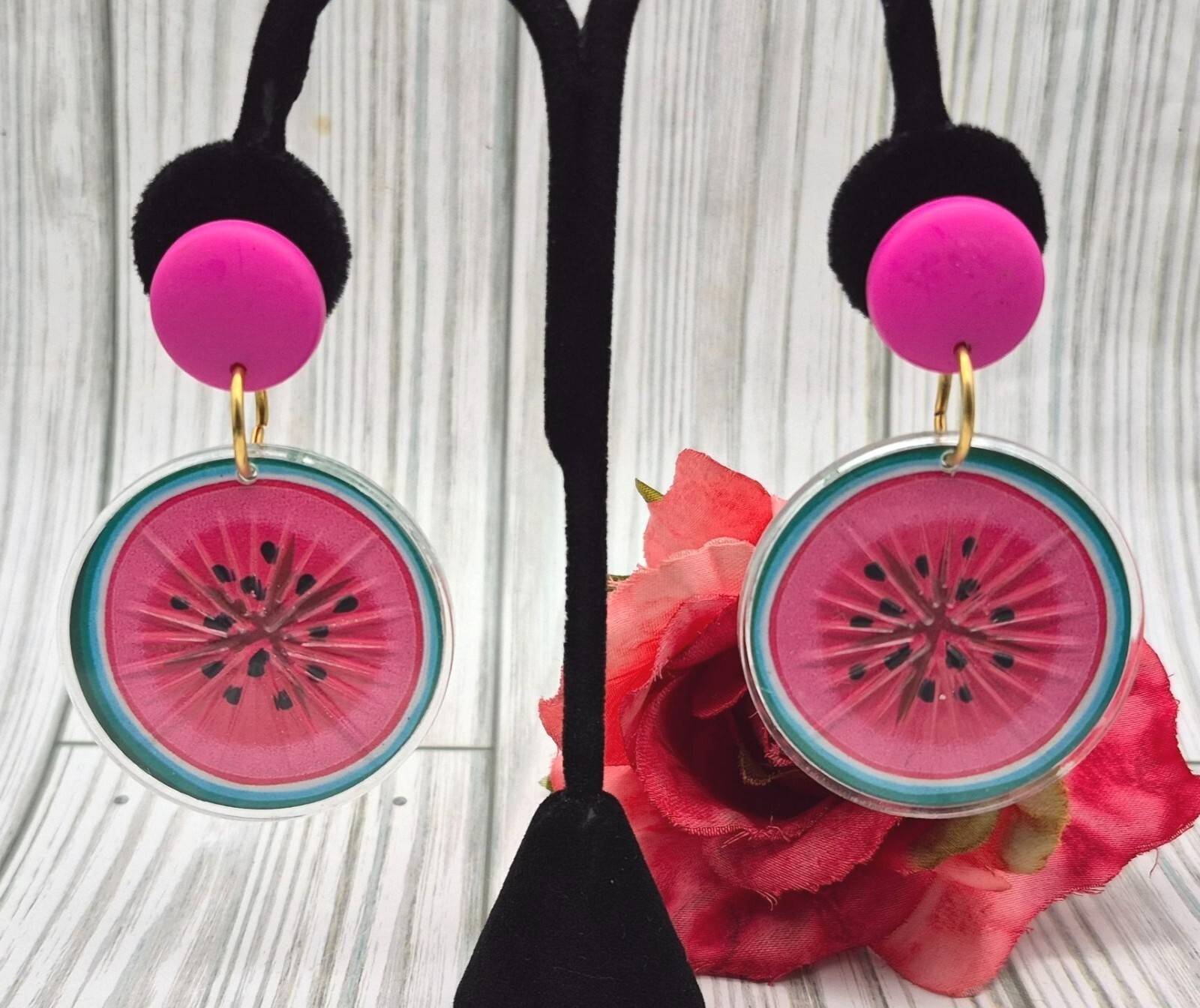 Adorable Summer Fun Dangle Statement Watermelon E… - image 3