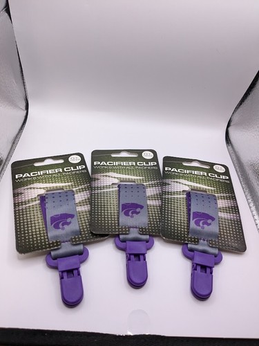 K-state Kansas State Pacifier Clip Powercat Ribbon Baby Newborn x3 | eBay