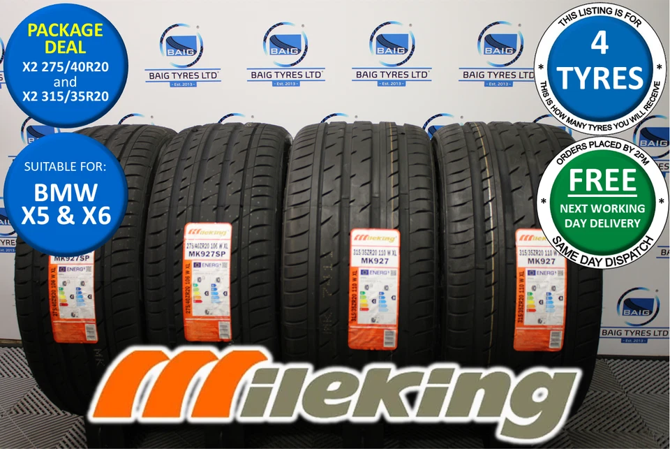 X2 275/40R20 275 40 20 106W & X2 315/35R20 315 35 20 110W MILEKING XL NEW TYRES