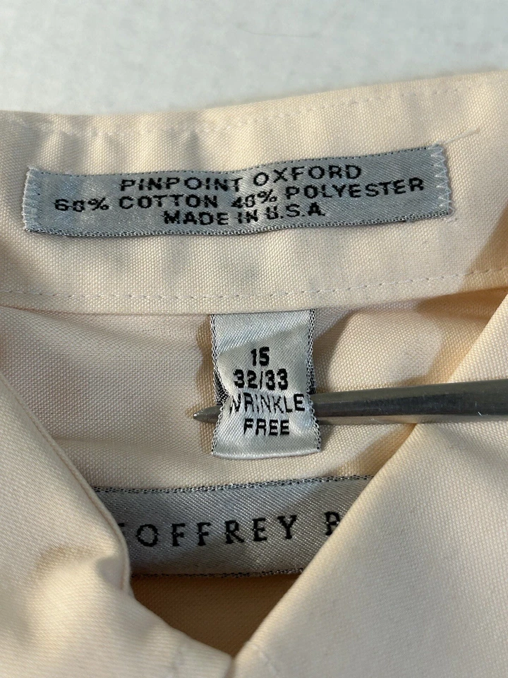 Camisa Geoffrey Beene Abotonada Talla 15 32/33 Sin Arrugas Pinpoint Oxford Foto 3 de 4