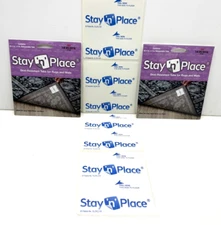 x2 Stay N Place 4"x4"  Adhesive Releasable carpet Rug & Mat Tabs for hard floor