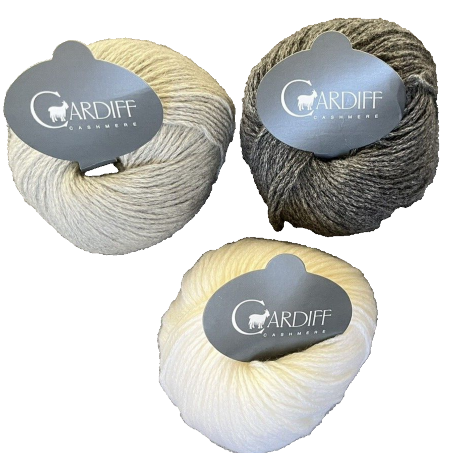 Cardiff Cashmere Yarn Beanie Kit 3 Balls Yarn, 1 Pompom & Pattern eBay