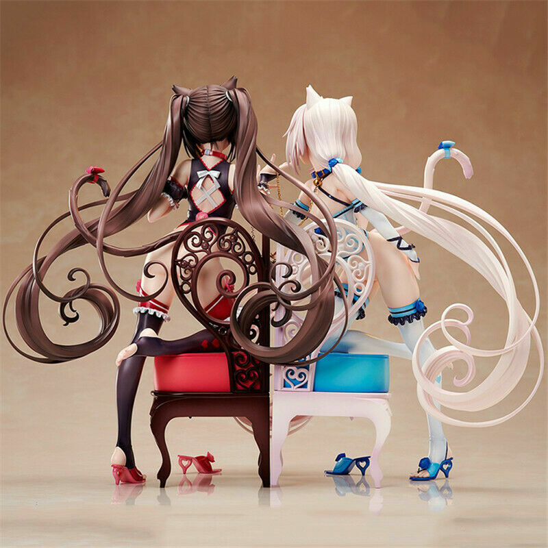 NEKOPARA Chocola Vanilla PVC Figure Anime Girl Chair Statue Model