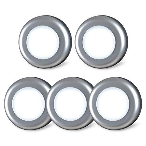 STAR-SPANGLED 5 Pack 2.8” Push Tap Lights, Stick on Touch Puck Lights AAA 