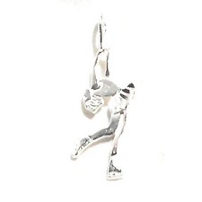 Sterling Silver Ice Skater Dancer Charm Pendants