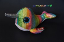 TY BEANIE BOOS 2018 RAINBOW GLITTER NORI 7" PLUSH