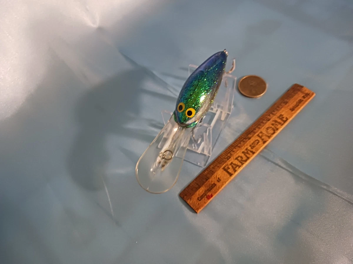 VINTAGE BILL NORMAN DEEP DIVE CRANKBAIT GREAT COLOR GREEN CHROME FLAKE W W