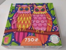 Ceaco Puzzle Groovy Owls 750 Pieces 21X21 Bonus Poster Super Colors NEW