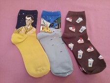 3-Pack Women's Girl's Novelty Socks New WO Tags-Assorted Themes-Fast Shipping
