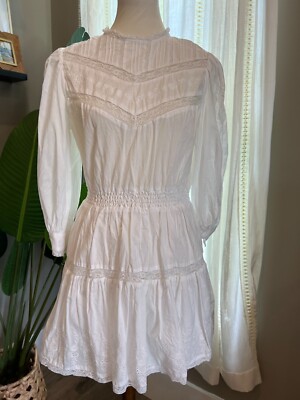 lace detailing dress Éléonore Two Tone Lace Detail Maxi Dress, XS / White main image 1