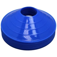 25 Blue Disc Cones Bright Soccer Football Track Field Marking Coaching Practice
