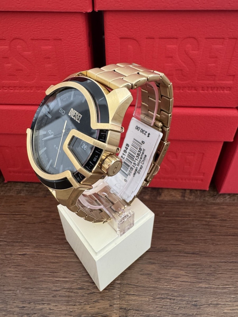 DIESEL Quartz Analog Gold DZ-1949 Stainless Men's Watch Brand New