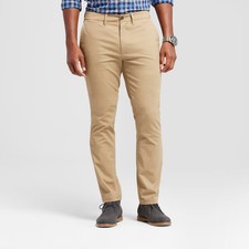 Men's Every Wear Fit Chino Pants - Goodfellow  Co Khaki 34x32: