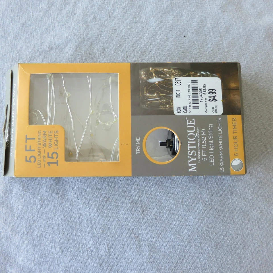 Mystique by Boston Warehouse 5 Foot LED Light String, New - Image 4 of 4