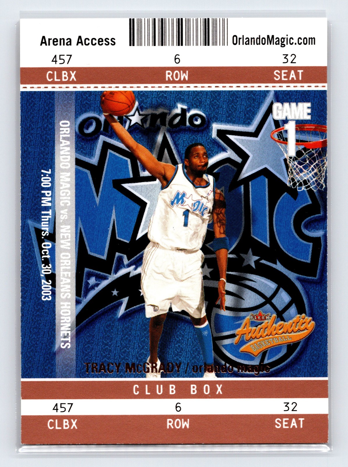 2003-04 Fleer Authentix #59 Tracy McGrady Club Box #/100