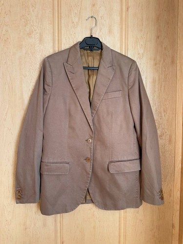 Helmut Lang, HELMUT LANG GIACCA BLAZER VINTAGE 100% COTONE MARRONE DUE BOTTONI DONNA TAGLIA 44