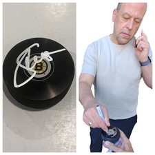 MARCO STURM SIGNED BOSTON BRUINS HOCKEY PUCK W/ CASE COA