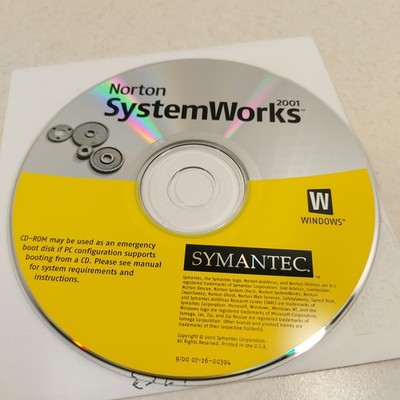 Norton System Works 2001 Symantec CD ONLY