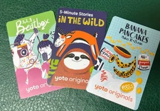 SET OF 3 Yoto Original Story Cards 1 Activity Card 1 Music Card 1 Story Card