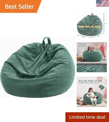 Eco-Friendly Bean Bag Chair Cover for Kids and Adults - Soft Storage Solution