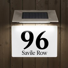 Lighted Solar House Number Plate Personalised Outdoor Address Sign for Door/Wall