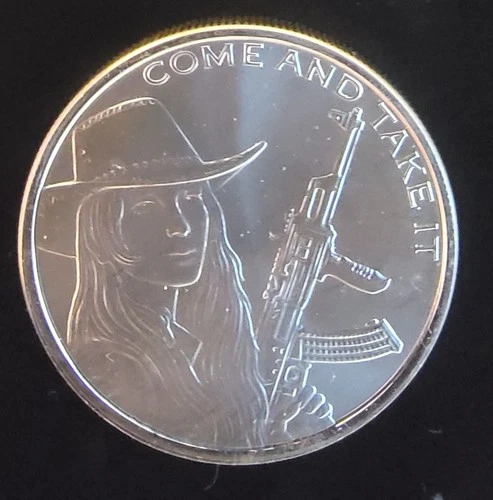 2014 Come And Take It Silver Shield Mint Bullion Vtg-0.999 Silver 1 Oz Art Coin