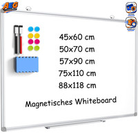 Magnetisches Whiteboard 60X90Cm Magnettafel Mit 2 Stiften 8 Magneten