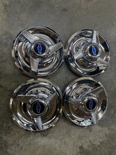 4 3 Bar Fluted Spinners Center Caps For Chevy Rally Wheels 7 Bbc Logo