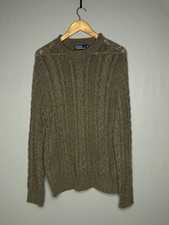 Vintage Polo Ralph Lauren Sweater Cable Knit Crewneck Wool Mens Size M