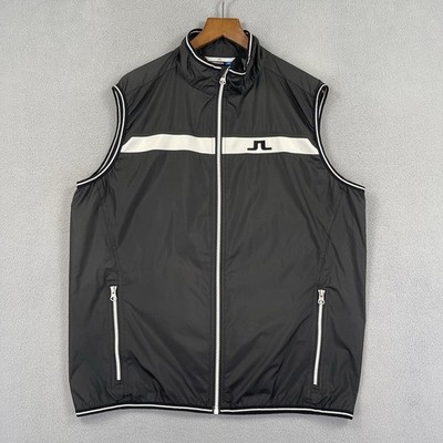 J.lindberg Jacket Vest Women XL Black Full Zip Lightweight Golf Pockets Packable