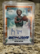 2024-25 Topps Chrome Anton Watson -Light Signatures Orange Geometric Auto /25 RC