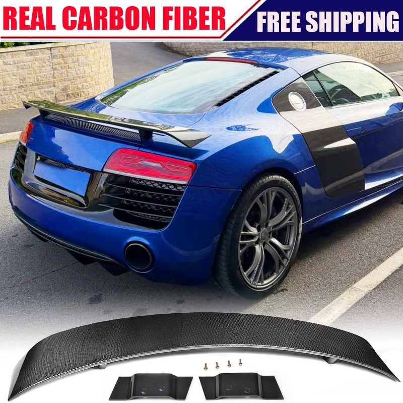 Fit For Audi R8 GT V8 V10 2008-2015 REAL CARBON Rear Trunk Spoiler Boot Wing Lip