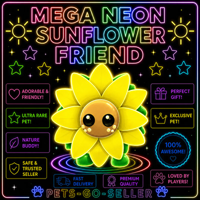 MEGA NEON SONNENBLUMENFREUND (BILLIG) ADOPTIEREN SIE EIN HAUSTIER VON MIR - BILLIGSTES AUF EBAY