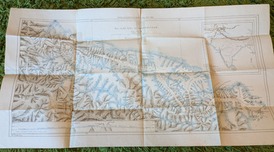 Historische Karte Gletscher des Karakorums 1893 Conways Route Original Kopie der Karte