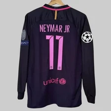 Neymar Jr #11 FC Barcelona 2016/17 UCL Men’s Long Sleeve Soccer Jersey