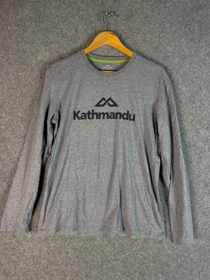 Kathmandu T Shirt Mens Medium Grey Regular Fit Long Sleeve Outdoor Comfort Logo