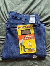 Vintage 90 s Wrangler Cowboy Cut Dark Indigo Jeans USA NWT 36x34