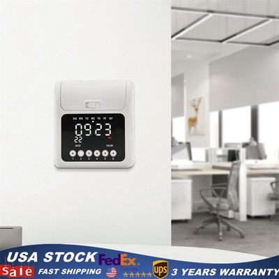 Employee Attendance Punch Time Clock Payroll Recorder LCD Machine with 50 Cards