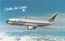 Vtg Postcard Advertising Delta Airlines Boeing 767