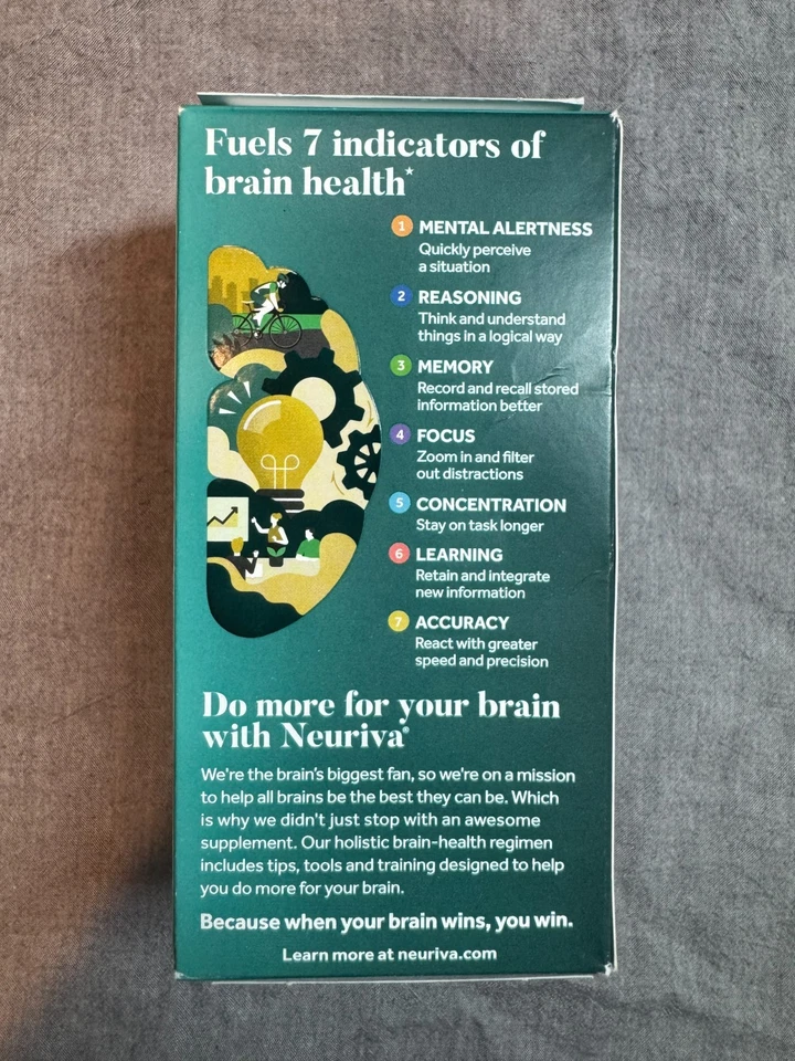 NEURIVA Brain Health ULTRA Alerta Mental 60 Cápsulas TOTALMENTE NUEVO Foto 3 de 4