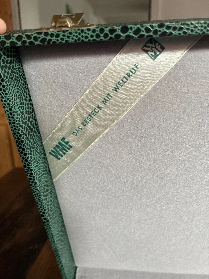 Alter WMF leerer Besteckkasten Besteckkoffer  38 x 26x 6 cm grün - Bild 3 von 4