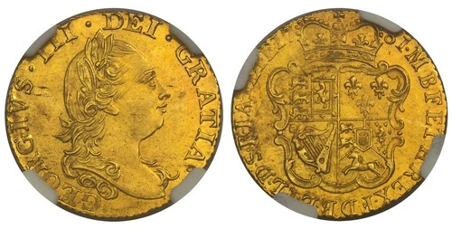 GREAT BRITAIN. George III. 1781 AV Half-Guinea. NGC MS64. KM 605