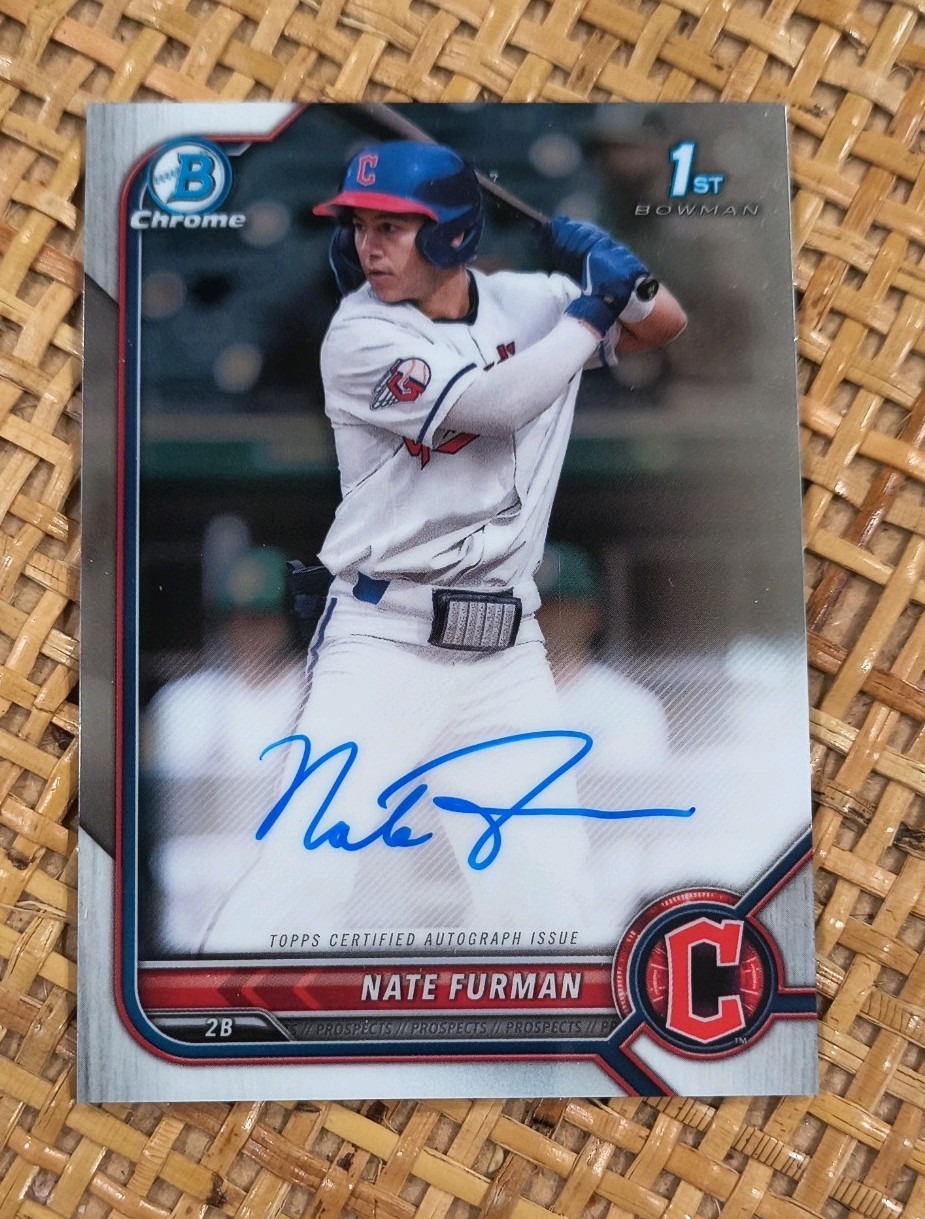 2022 1ST BOWMAN CHROME DRAFT AUTO #CDA-NF NATE FURMAN RC AUTO CLEVELAND