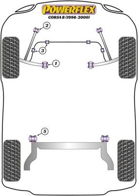 Powerflex Front Bush Kit for Opel Corsa B (1998 > 00)