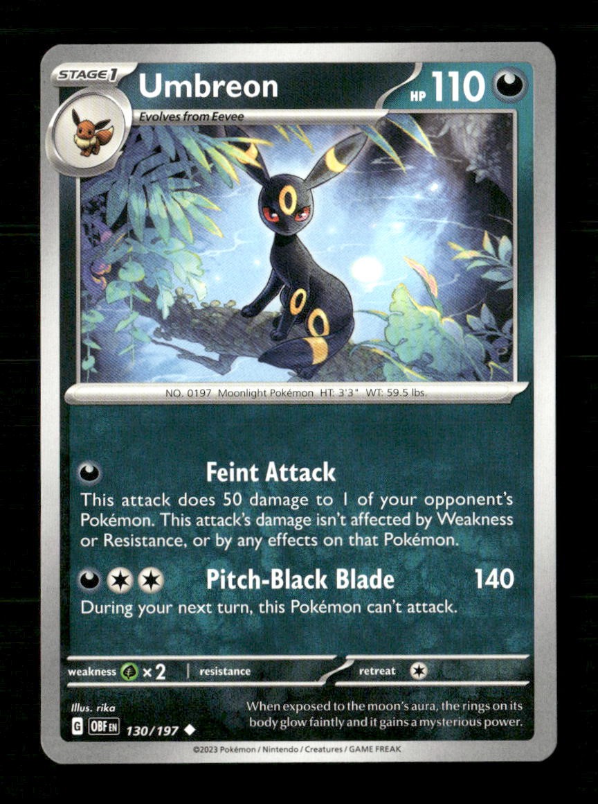 Umbreon 130/197 Obsidian Flames NM/M Pokemon