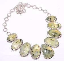 Prehnite 925 Sterling Silver Jewelry Necklace 1799