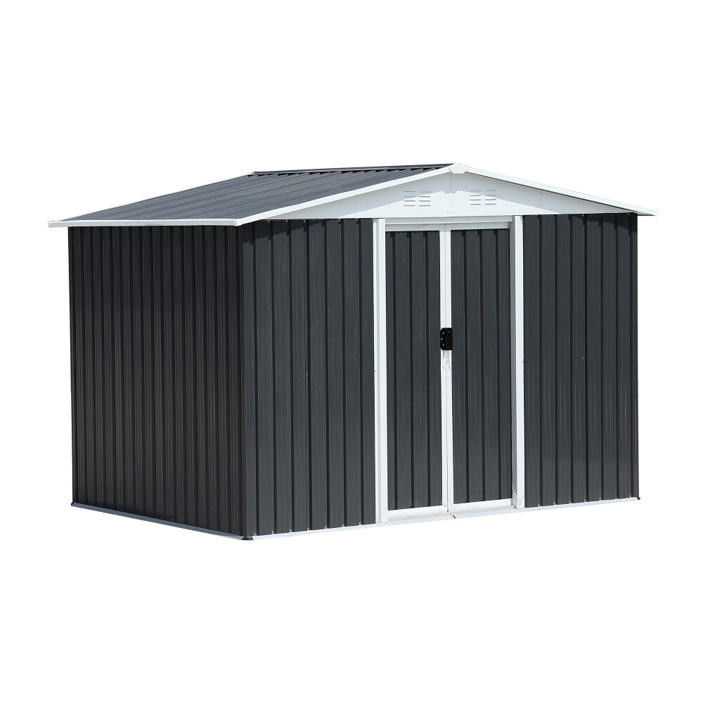 8' x 6' Outdoor Metal Storage House Shed Garden Tool Shed with lockable doors