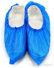 Disposable Shoe Cover Blue Anti Slip Plastic Cleaning Overshoes Boot Safety