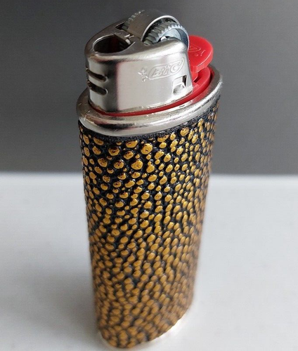Bic Lighter case Gold Dimple complete with bic lighter turn your lighter into - Picture 5 of 6